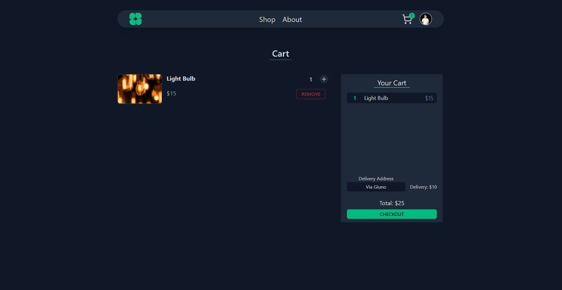 Image of Shoppy Website.
